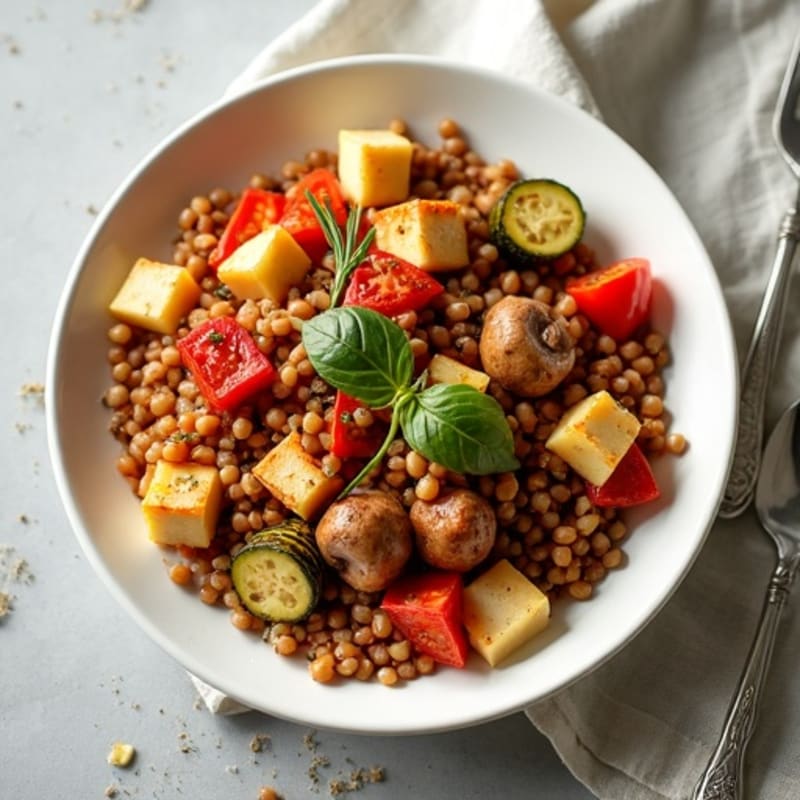 Hearty Mushroom Ragu with Herb-Roasted Vegetables