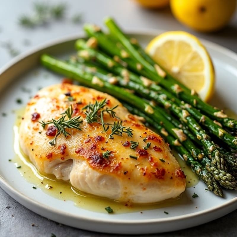 Lemon Herb-Roasted Chicken with Crispy Asparagus