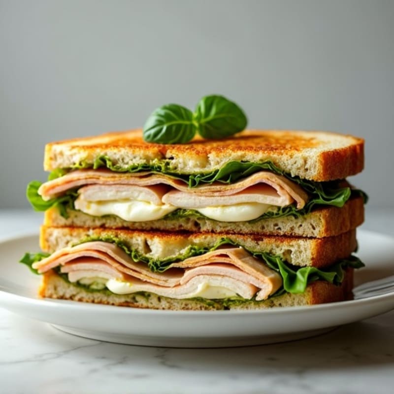 Herb-Pesto Turkey Panini with Fresh Mozzarella
