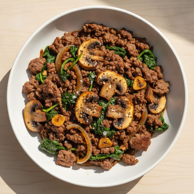 Savory Ground Beef and Mushroom Skillet
