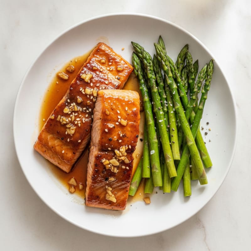 Teriyaki Glazed Salmon with Asparagus