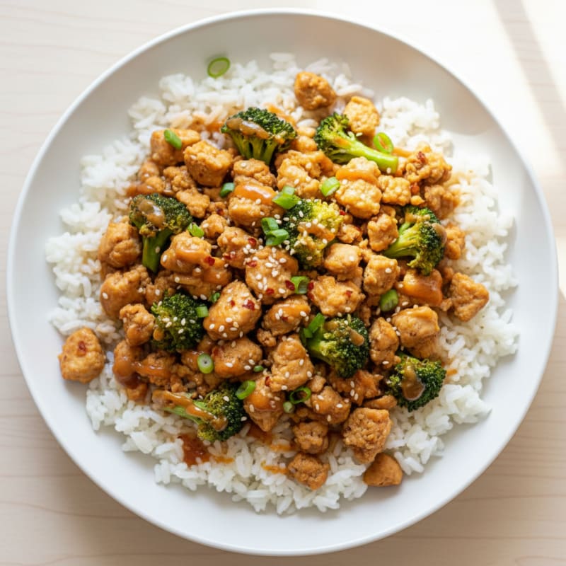 Ground Chicken and Broccoli Rice Bowl