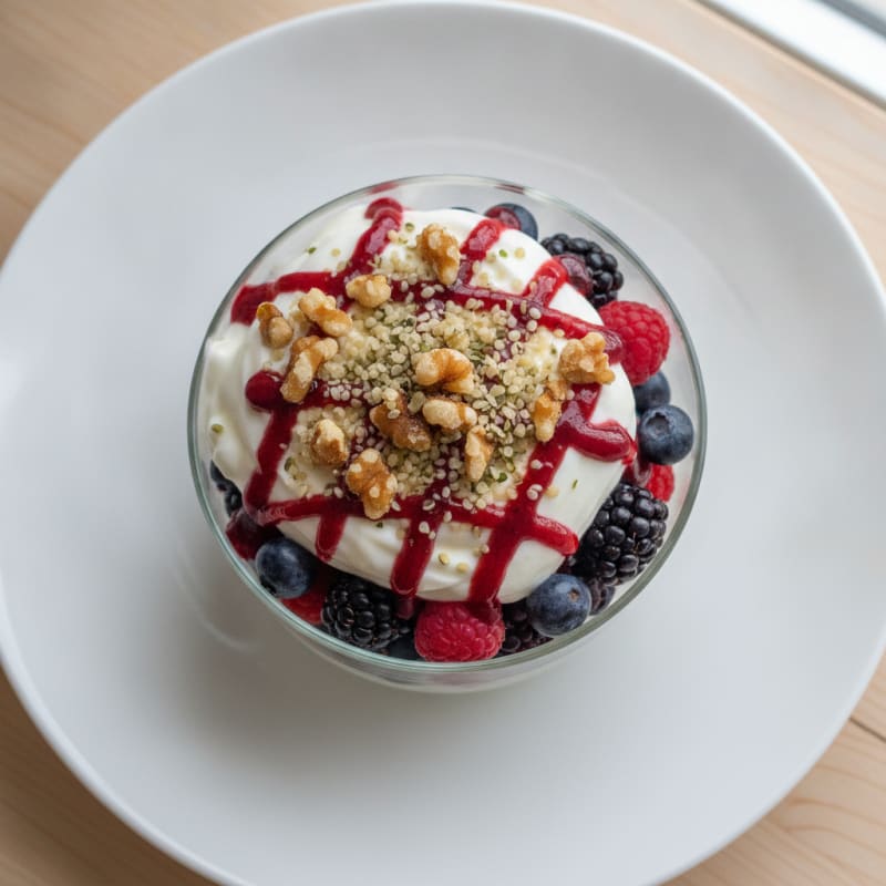Greek Yogurt Protein Parfait with Mixed Berries