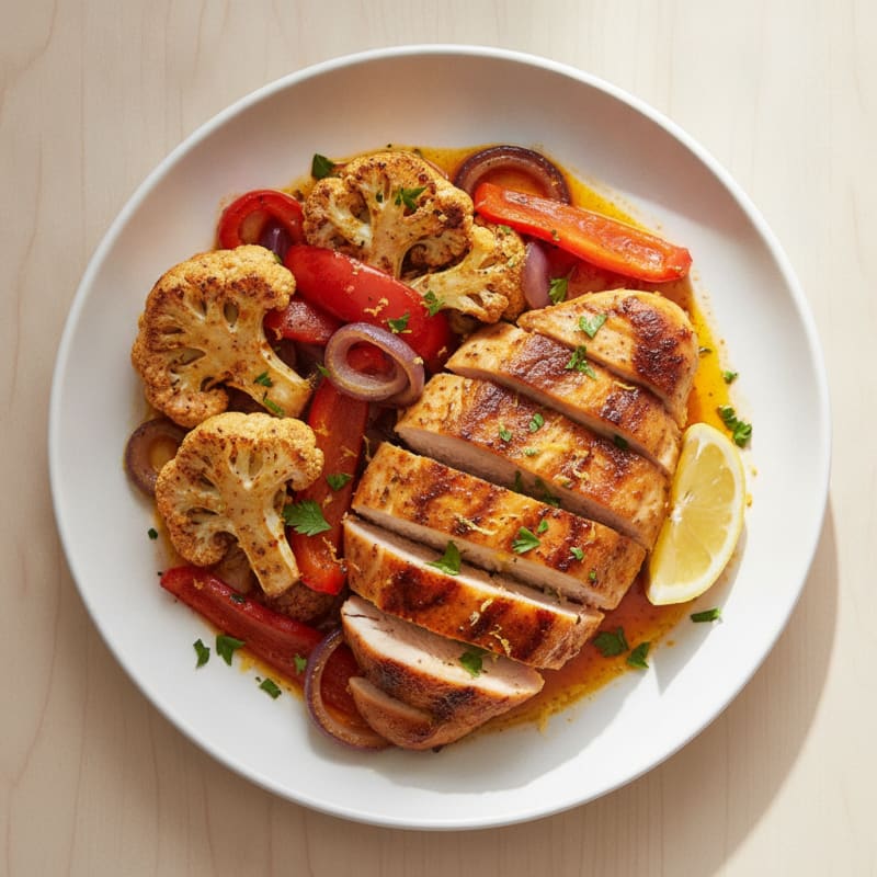 Spicy Harissa Chicken with Roasted Vegetables