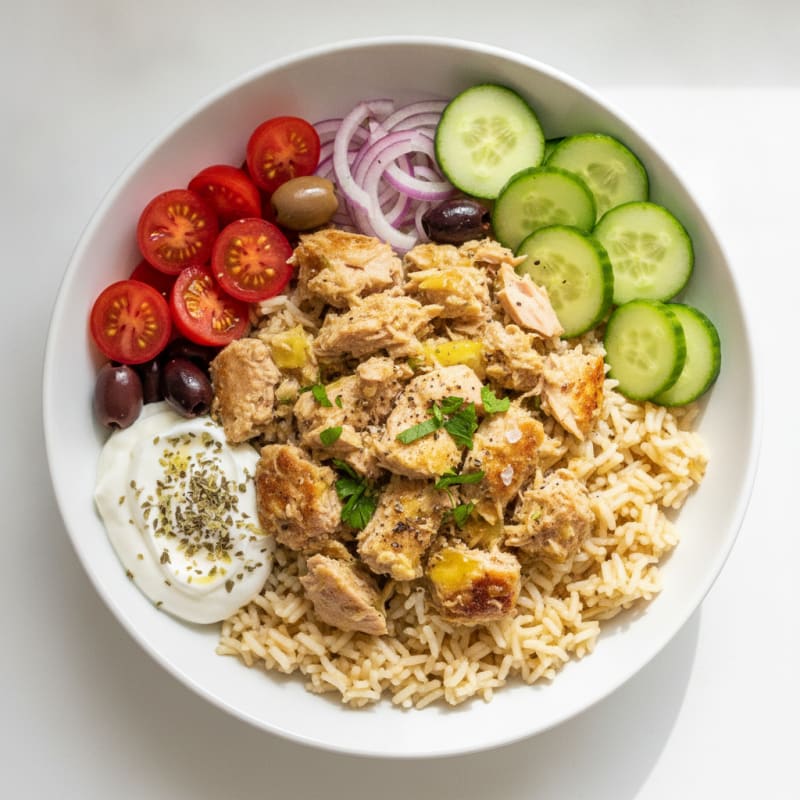 Mediterranean Tuna and Rice Bowl