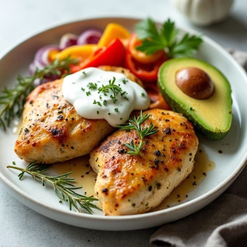Oven-Baked Herb Chicken Breasts with Roasted Vegetables