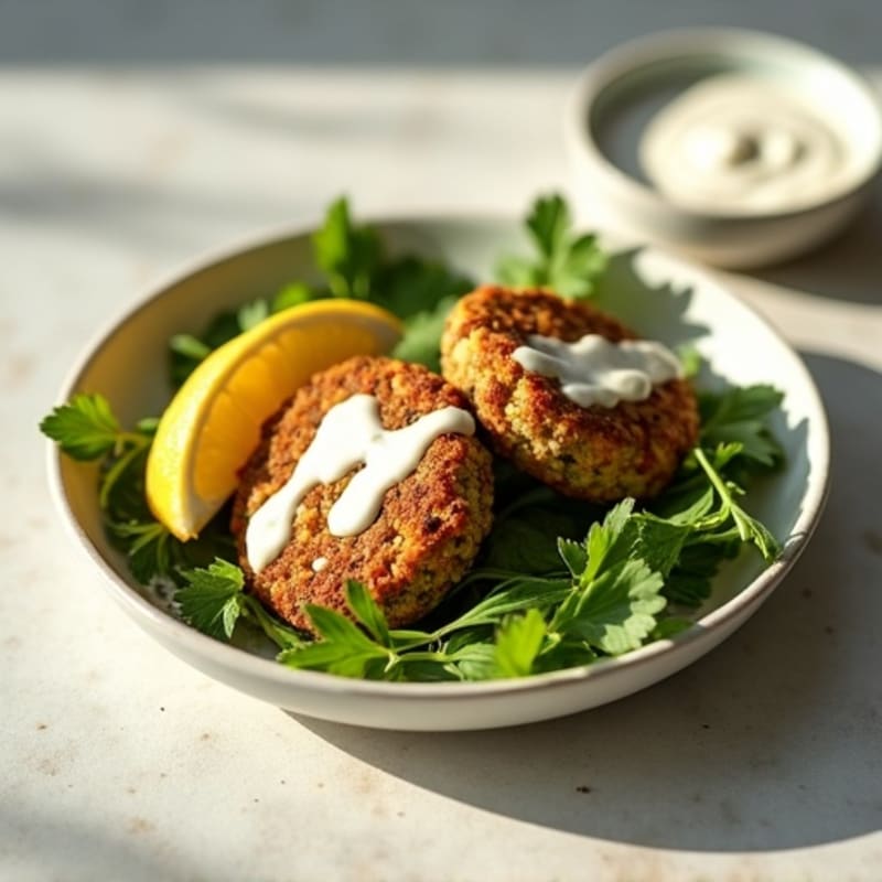Crispy Baked Falafel with Lemon Tahini Drizzle