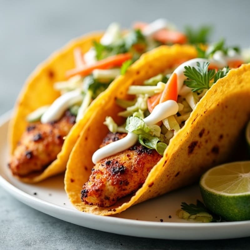 Crispy Baked Chicken Tacos with Fresh Slaw