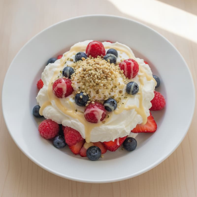 Creamy Vanilla Greek Yogurt Protein Parfait with Mixed Berries