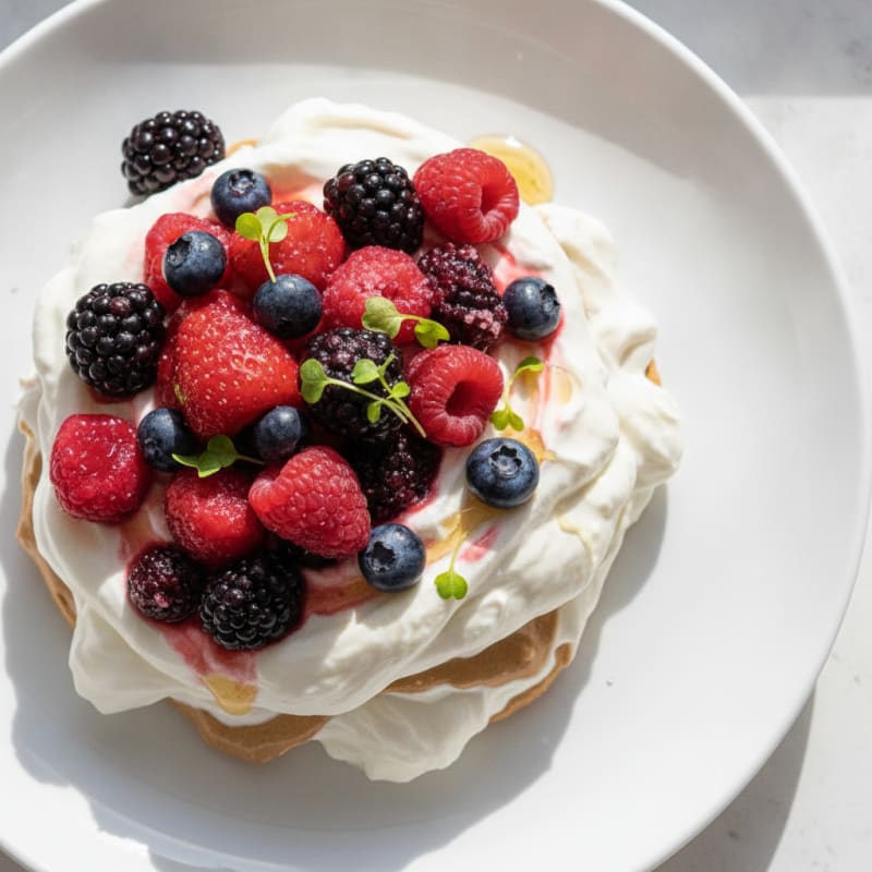 Silky Greek Yogurt Protein Mousse with Mixed Berries