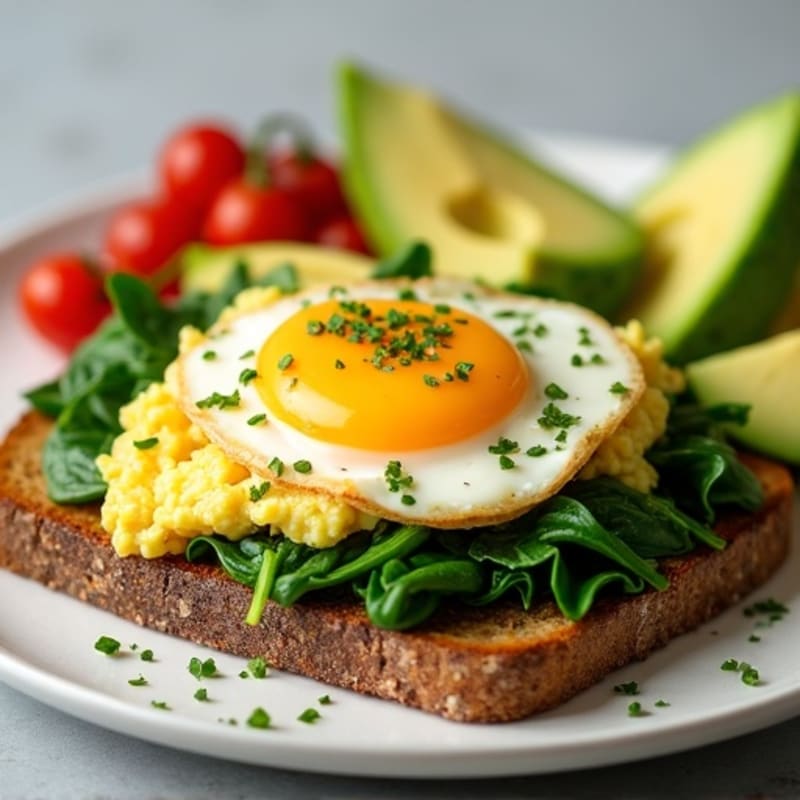 Cottage Cheese and Egg White Scramble with Sautéed Spinach