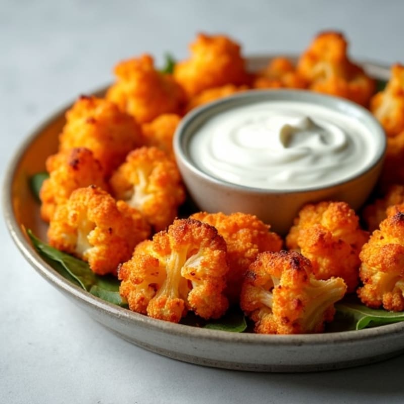 Crispy Buffalo Roasted Cauliflower Bites