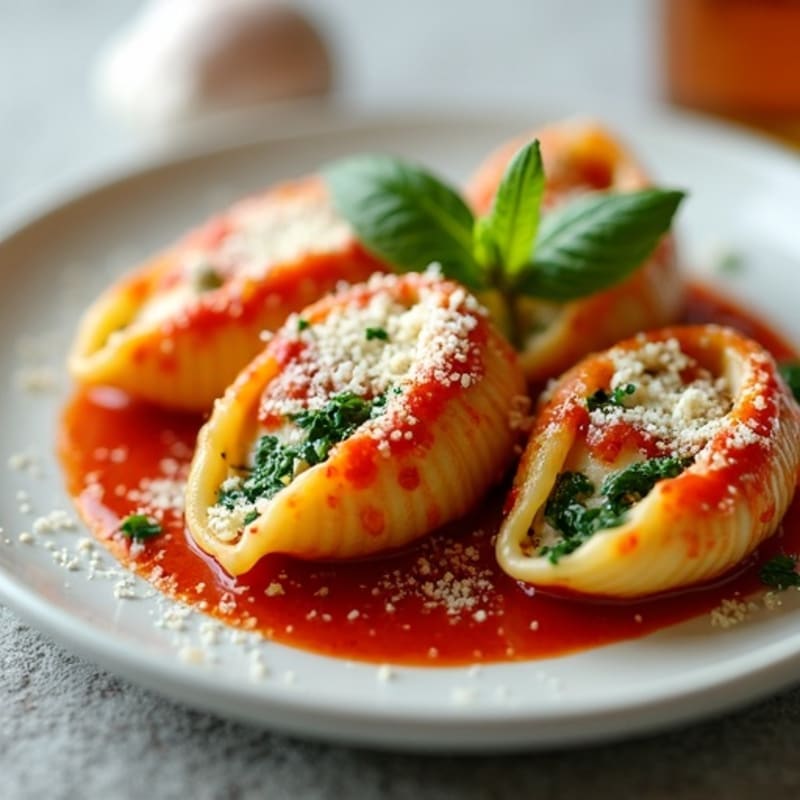 Creamy Baked Spinach Ricotta Stuffed Shells