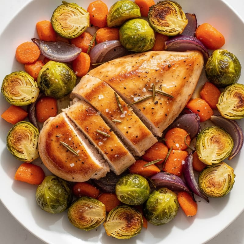 Pan-Seared Chicken with Roasted Vegetables