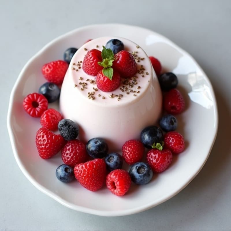 Greek Yogurt Protein Mousse with Mixed Berries
