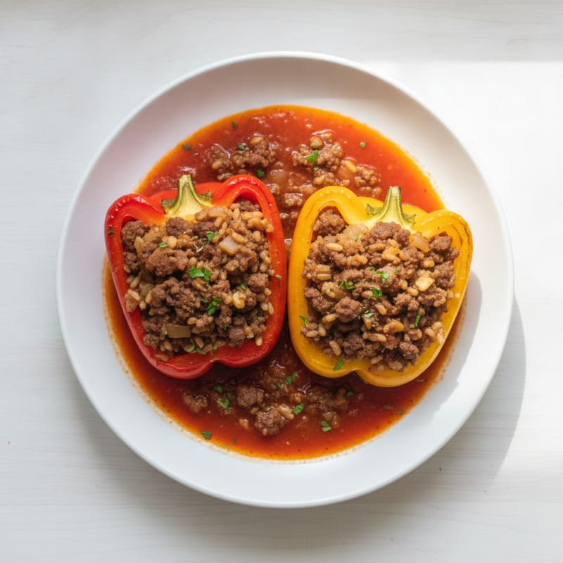 Beef and Rice Stuffed Bell Peppers