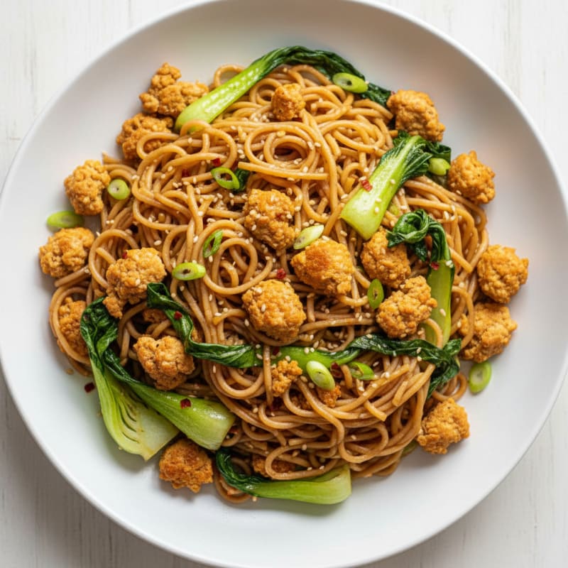 Ginger-Garlic Ground Chicken Noodles