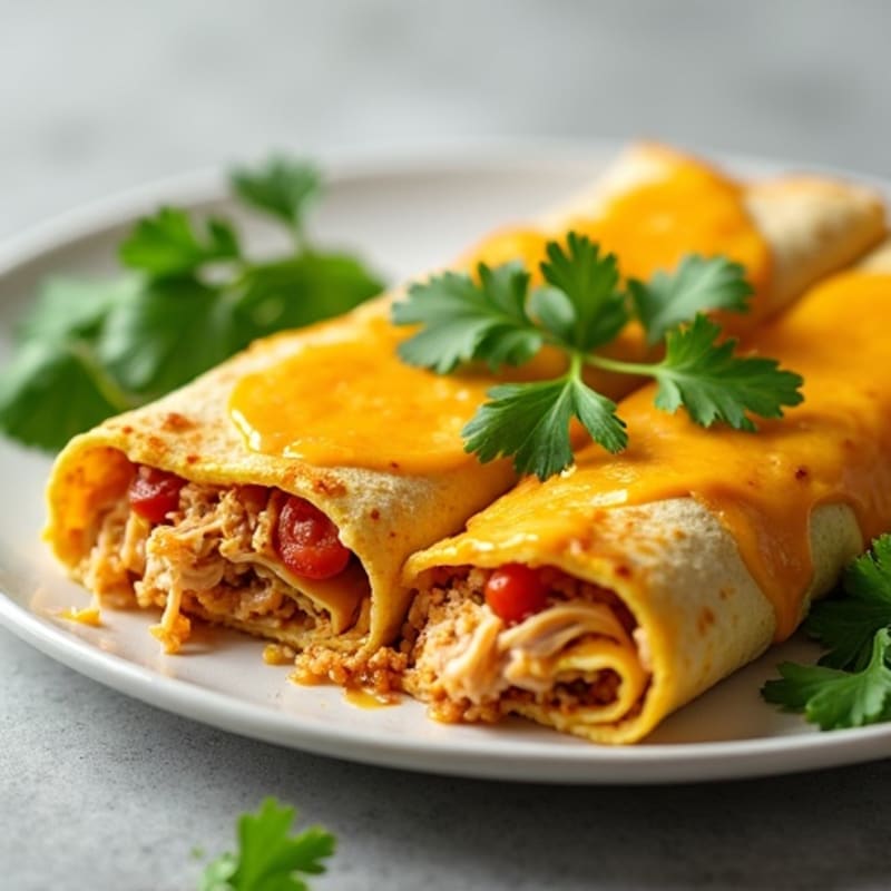 Salsa Verde Shredded Chicken Enchiladas