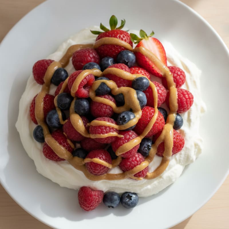Greek Yogurt Protein Mousse with Mixed Berries