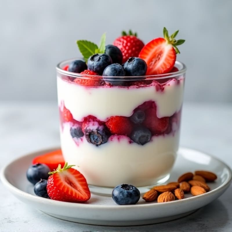 Greek Yogurt Parfait with Berries and Almonds