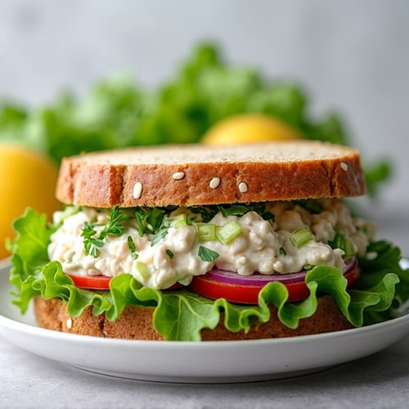 Creamy Herb Chicken Salad Sandwich with Fresh Greens
