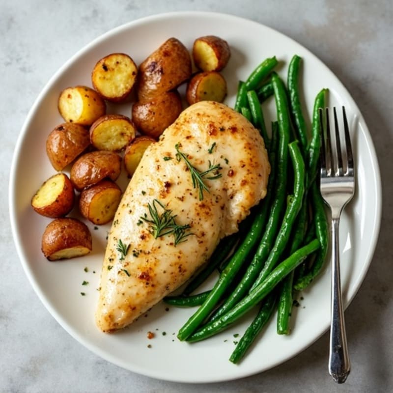 Sheet Pan Lemon Herb Chicken with Crispy Roasted Potatoes and Green Beans