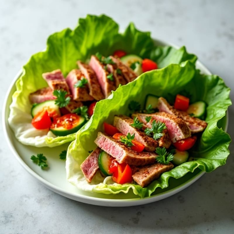 Spicy Seared Tuna Lettuce Wraps