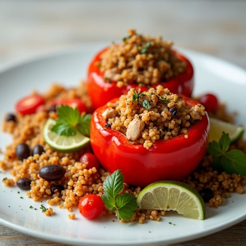 Roasted Zesty Quinoa Stuffed Peppers