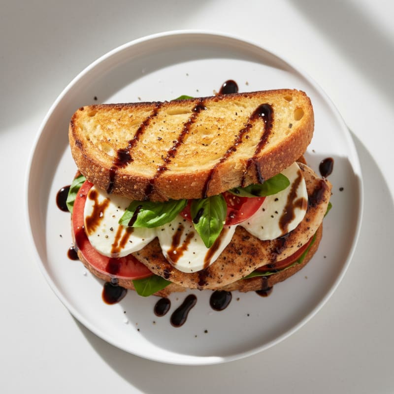 Grilled Caprese Chicken Sandwich with Balsamic Glaze