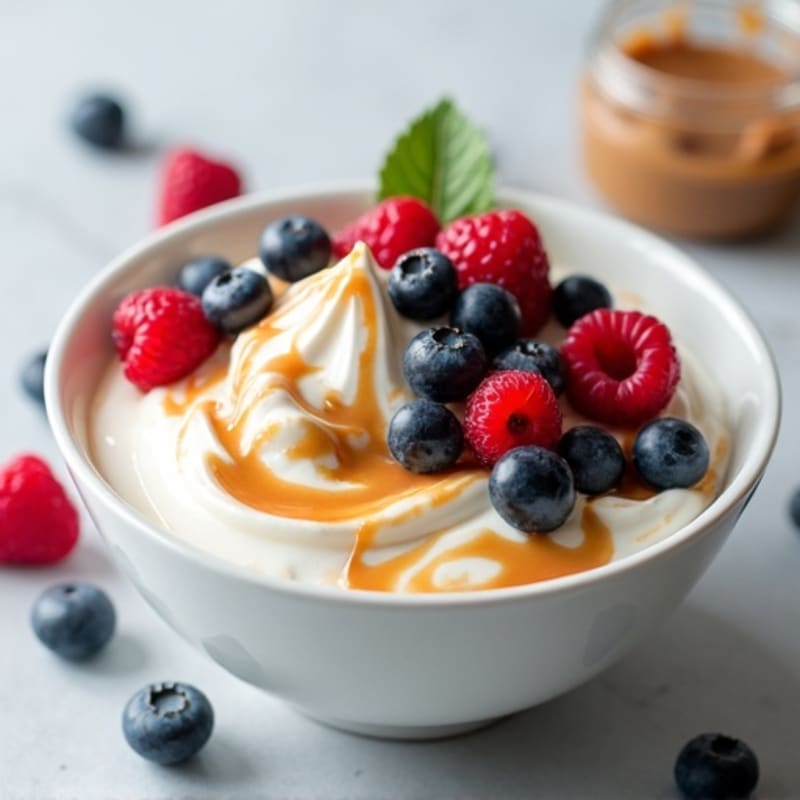 Greek Yogurt Protein Bowl with Mixed Berries and Almond Butter