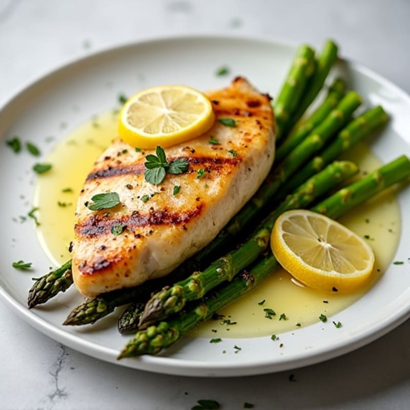 Lemon-Herb Grilled Chicken with Roasted Asparagus