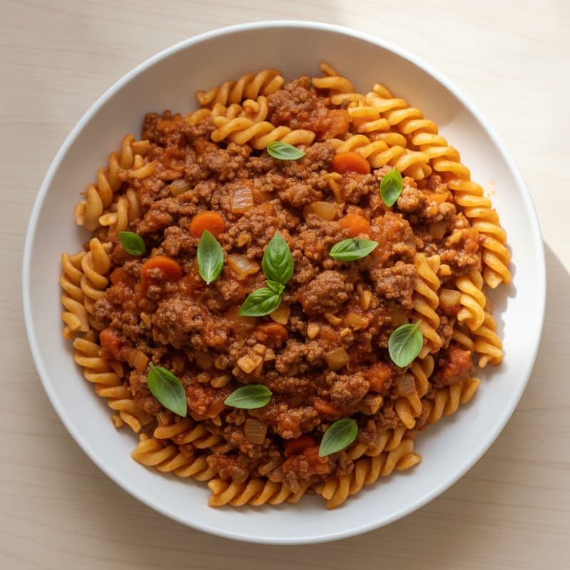 Lean Beef Bolognese with Protein Pasta