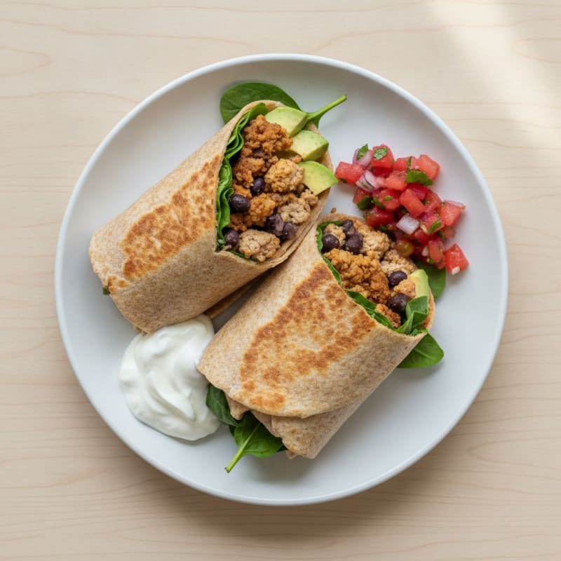Lean Turkey and Black Bean Burrito