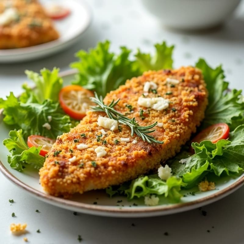 Crispy Herb-Crusted Chicken Caesar with Fresh Romaine