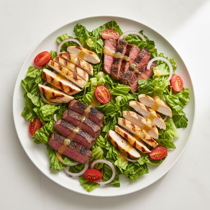 Grilled Steak Salad with Crisp Romaine and Cherry Tomatoes