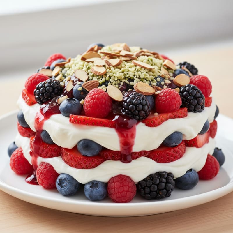 Greek Yogurt Protein Parfait with Mixed Berries
