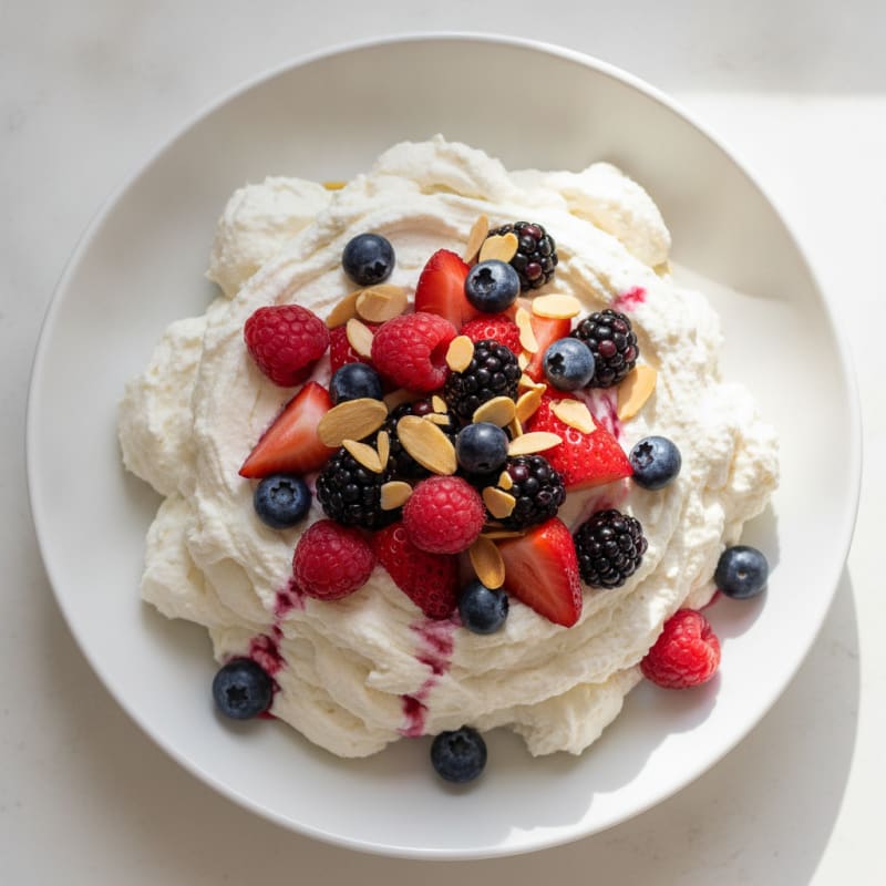 Greek Yogurt Protein Mousse with Mixed Berries