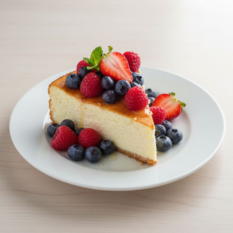 Cottage Cheese Protein Cheesecake with Mixed Berries