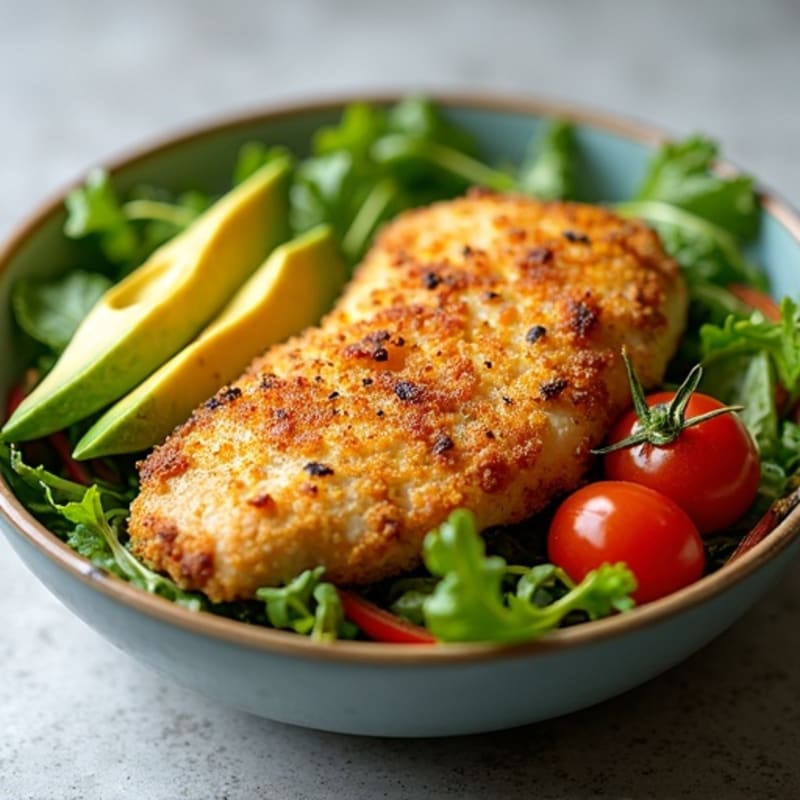 Crispy Chicken and Avocado Salad Bowl