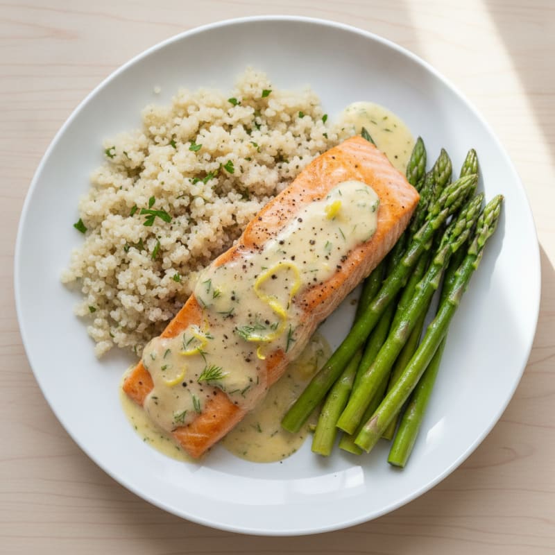 Baked Salmon with Lemon-Dill Sauce