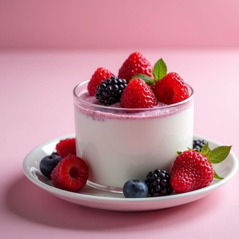 Silky Greek Yogurt Protein Mousse with Mixed Berries