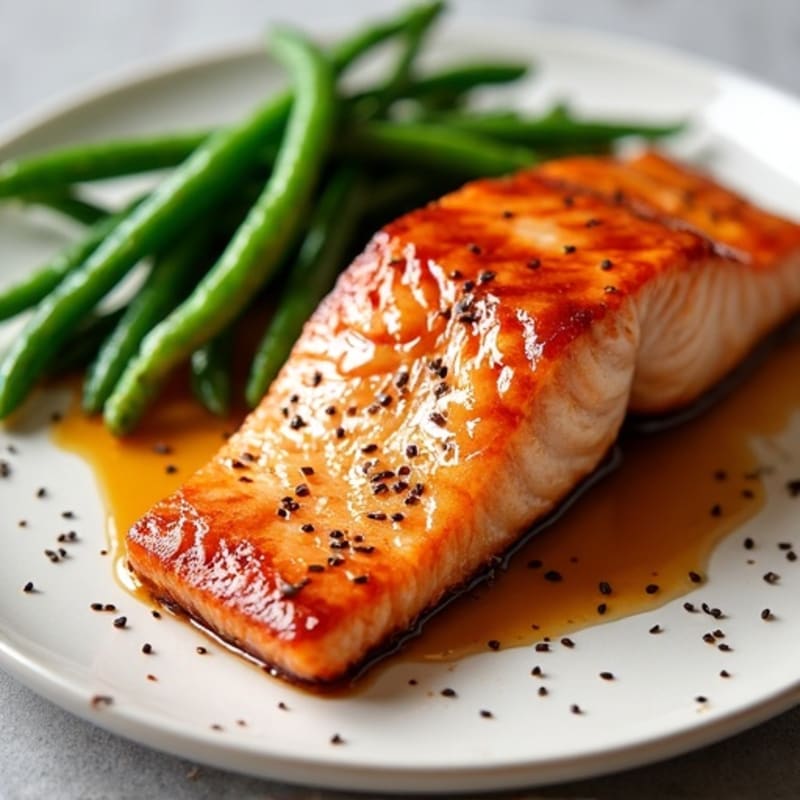 Teriyaki Glazed Salmon with Roasted Green Beans