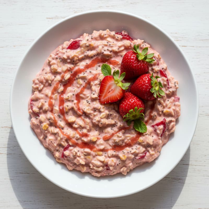 Creamy Strawberry Shortcake Overnight Oats