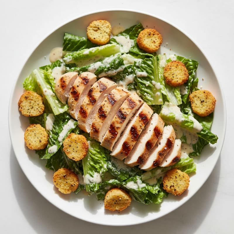 Grilled Chicken Caesar Salad with Garlic Croutons