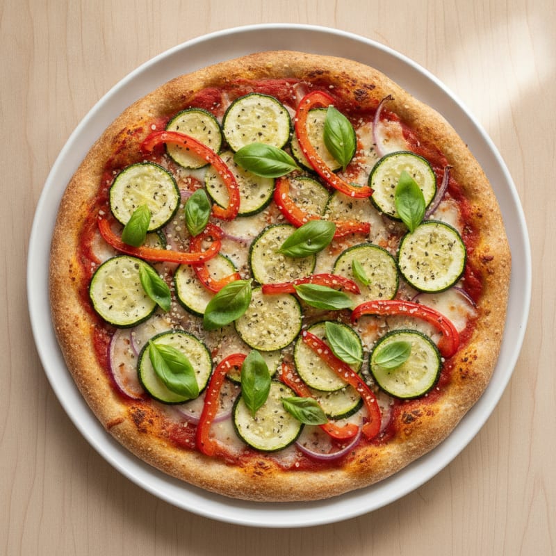 Roasted Vegetable Pizza with Basil