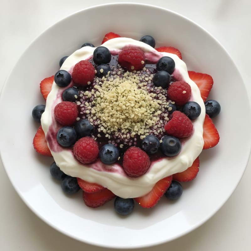 Greek Yogurt Protein Parfait with Mixed Berries