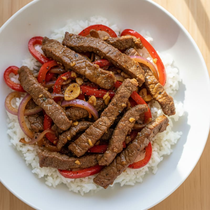 Soy-Glazed Beef Stir-Fry with Peppers