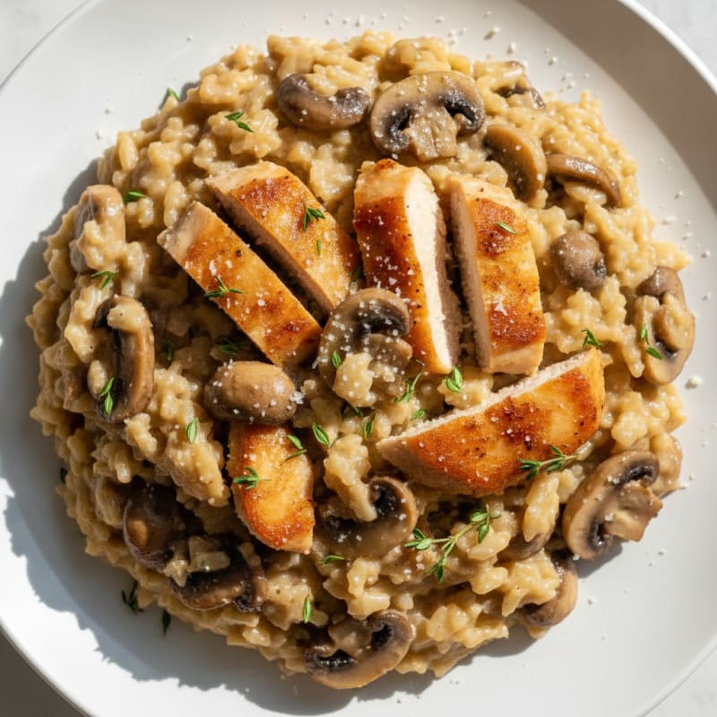Creamy Mushroom Risotto with Parmesan