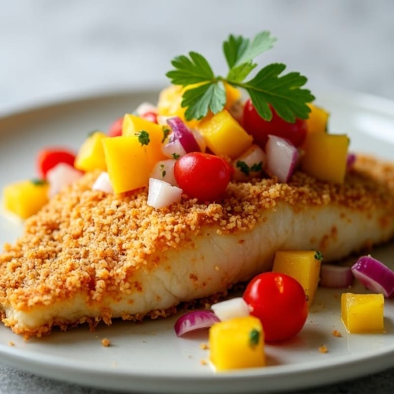 Crispy Coconut-Crusted Mahi Mahi with Mango Salsa