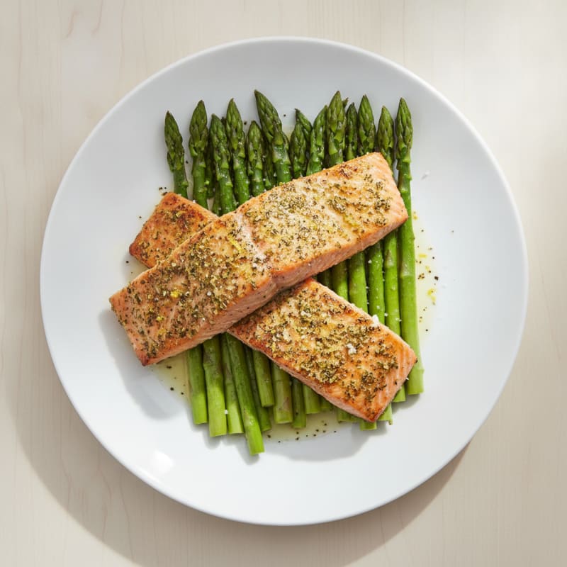 Lemon Herb Grilled Salmon with Asparagus